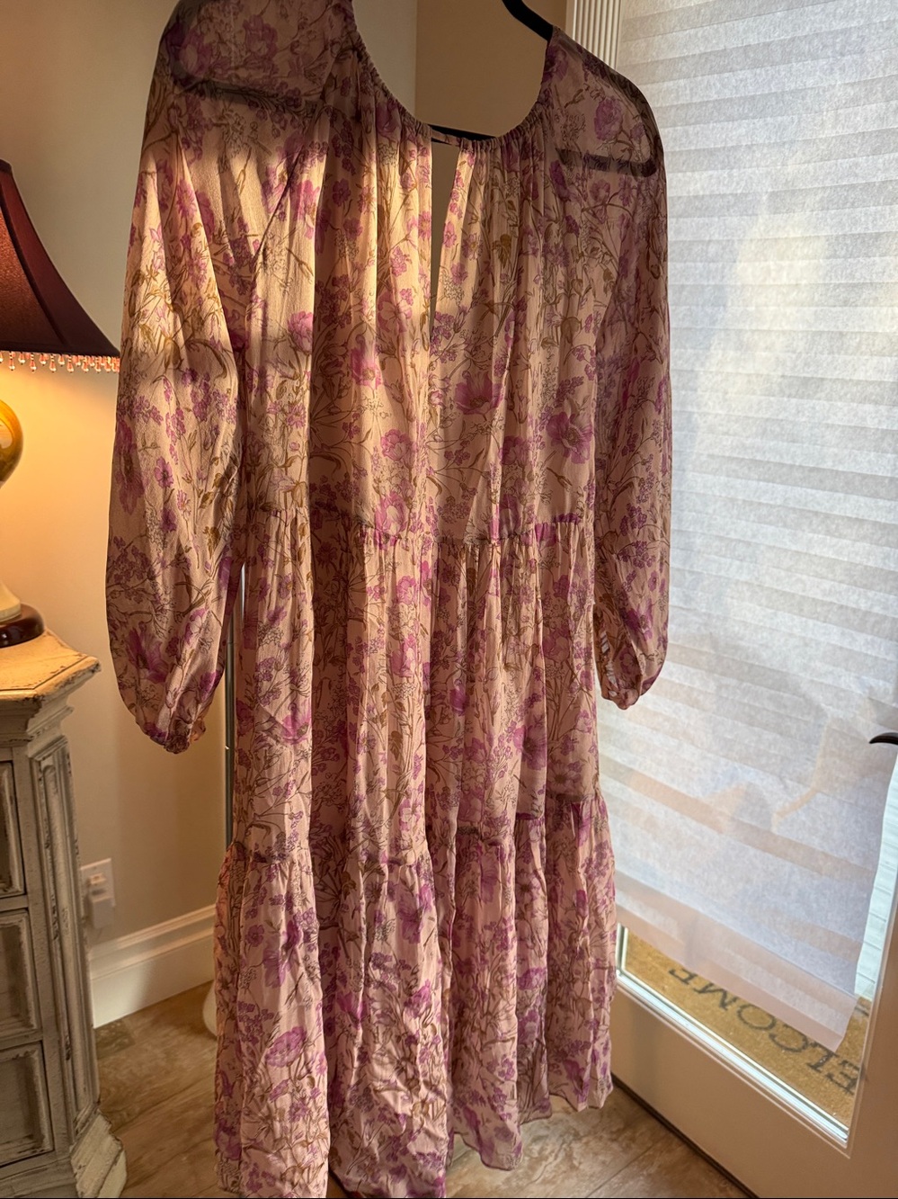 Sundance Pink Floral Midi Dress with Tassel Tie - Picture 4 of 4